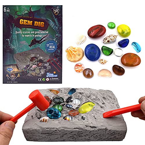 ANIPP Bergbau-Set mit Kristallen, Geologie, Wissenschaft, Graben, Edelsteine, Mineralien, Entwicklungsspielzeug, Geschenk für Kinder und Jugendliche, Jungen und Mädchen Cover