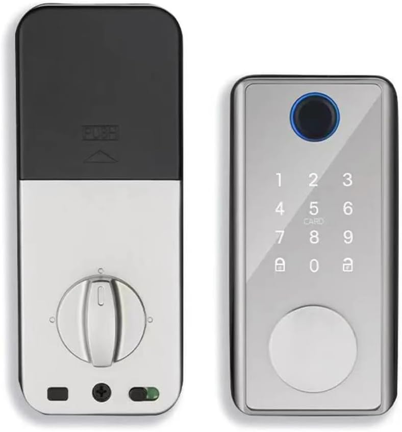 Fingerprint Lock Anti-Theft Smart Home Security Door Lock -Compatible with Key Easy Installation(D)