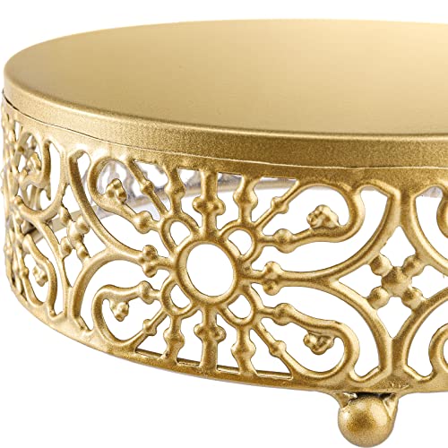 Hedume 3 Pack Cake Stand, Round Metal Cake Stands, 8" 10" 12" Dessert Display Cupcake Stands, Wedding Brithday Party Celebration Dessert Cake Display Plates-Gold - Image 6