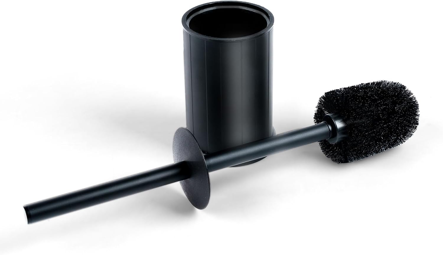 Toilet Bowl Brush and Holder Long Handle Toilet Brush for Bathroom Toilet Scrubbing Brush with Stainless Steel Base for Domestic Deep Cleaning Under Rims (Black 1)