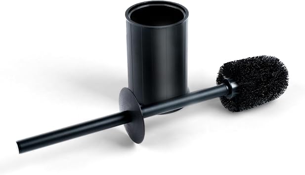 Toilet Bowl Brush and Holder Long Handle Toilet Brush for Bathroom Toilet Scrubbing Brush with Stainless Steel Base for Domestic Deep Cleaning Under Rims Black 1