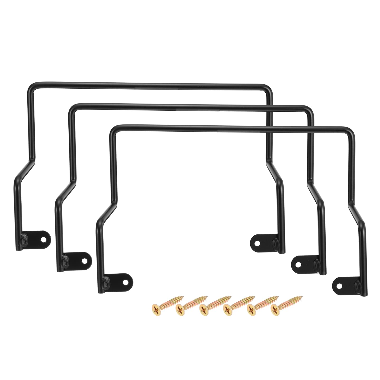 sourcing map 3Pcs Mattress Retainer Bar, 287x114x8mm Mattress Slide Stopper Iron Non-Slip Slide Holders with Screws for Most Bed Frames to Prevent Sliding, Black