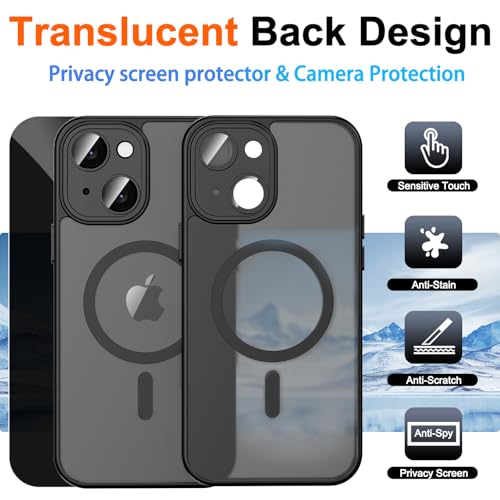 Image of for iPhone 15 Case with Privacy Screen Protector, Black