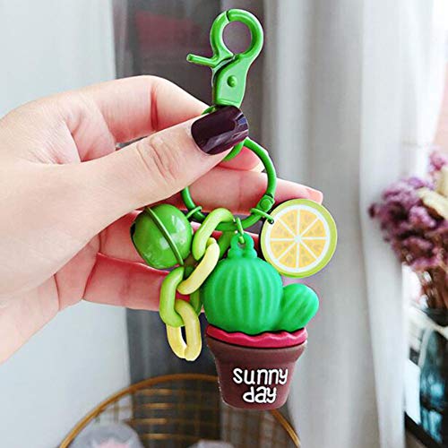 Preisvergleich Produktbild HUANGHUA Schlüsselanhänger Schlüsselring Blumentopf Kaktus Weinflasche Glocke Schlüsselbund