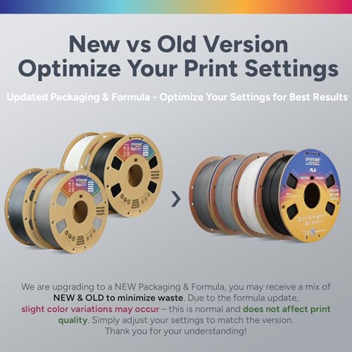 Image of OVERTURE 4KG Bundle High Speed PLA Filament 1.75mm, Neatly Wound 3D Printer Filament 4 Pack 1kg Spool (2.2lbs) Rapid PLA, Fit Most FDM 3D Printers (Black+White+Light Grey+Space Grey)