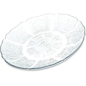 Carlisle FoodService Products Petal Mist Reusable Plastic Plate for Catering, Buffets, Restaurants, Polycarbonate (Pc), 7.68 Inches, Clear, (Pack of 36)
