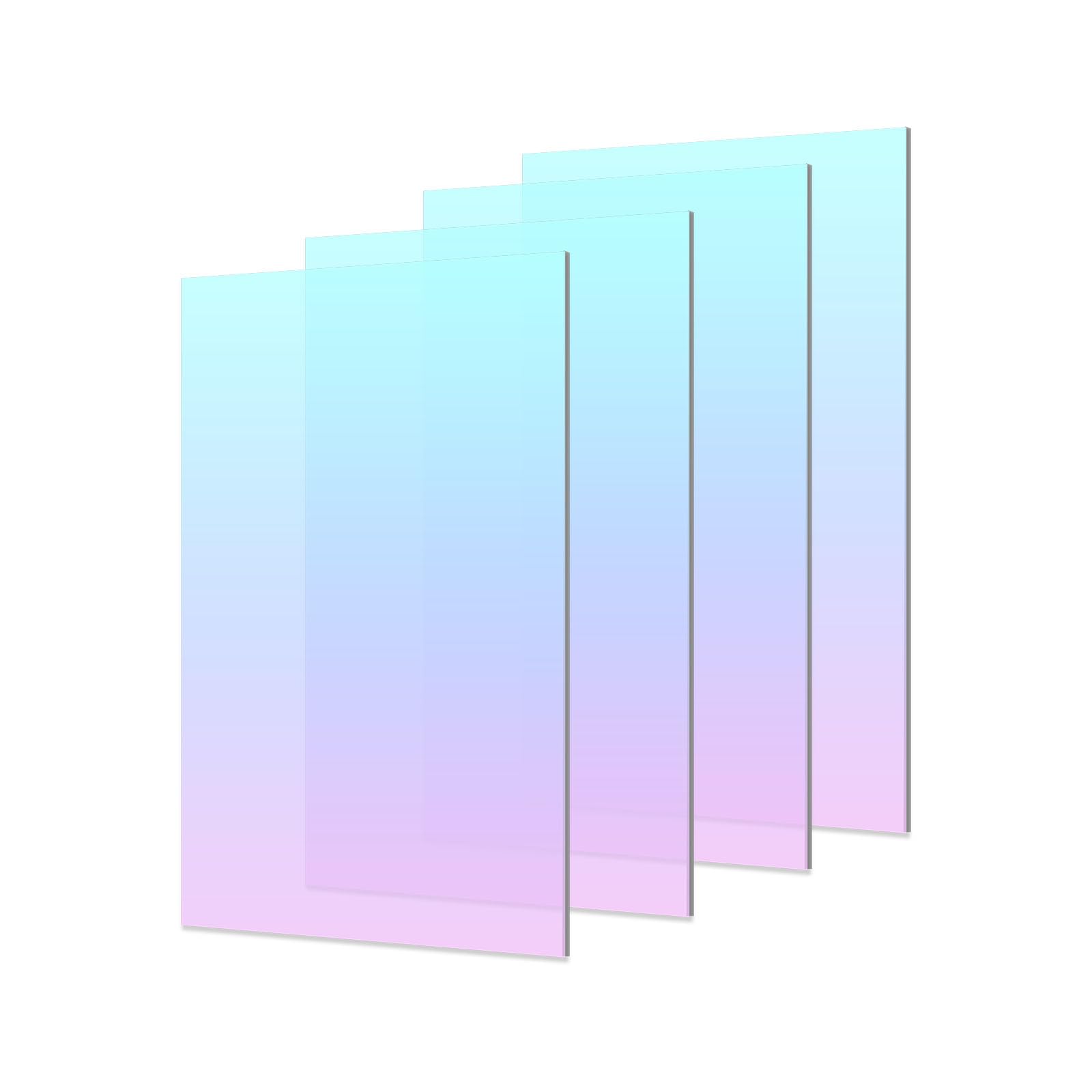 Iridescent Acrylic Sheets 8"x12" | 3mm Thick (1/8") | Rainbow Color-Changing Plexiglass | Perfect for Crafts, Signs, and Displays | 4-Pack Available | Lightweight & Durable | Scratch-Resistant