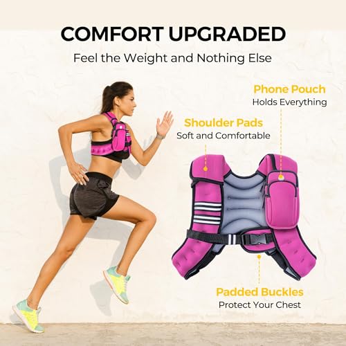 Image of PACEARTH Weighted Vest,6lb /8lb /10lb /12lb /16lb /20lb /25lb /30lb Weight Vest with Reflective Stripe, Body Weight Vests for Women, Men, Weight Loss Workout, Strength Training, Running, Walking, Jogging