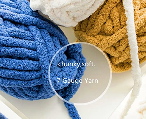 Chunky Knit Chenille Yarn, Jumbo Chenille Yarn Soft Blanket Yarn Diy Chenille Yarn Chunky Wool Yarn For Arm-Knit,Crochet, Knitting & Crafting (Mixed Grey, 8 Pack / 225 Yards) #TOP2