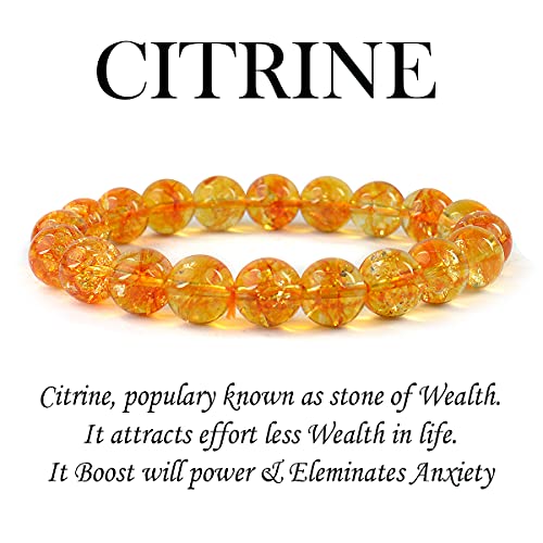 Image of Reiki Crystal Products Certified Natural Crystal Stone Round 10 mm Beads Bracelet for Men & Women | Reiki Charged Gemstone Jewellery Bracelet | Multiple Stone Variants Available