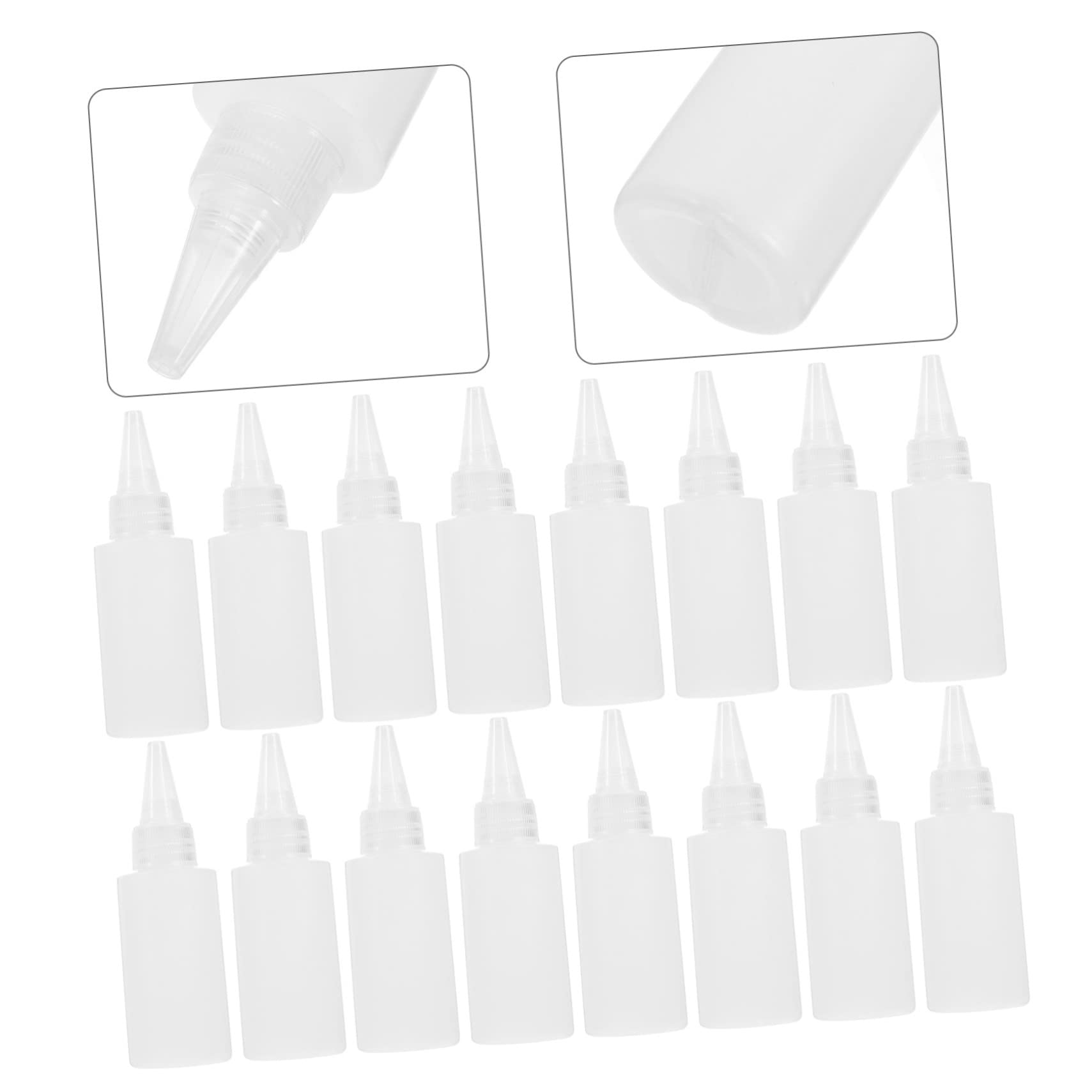 Botellas Dispensadoras de Pigmento 50ml Punta, 100 Piezas | Plástico Blanco, Recargables y Portátiles, Limpieza Sencilla, Cabezal Afilado para Dosificación Precisa
