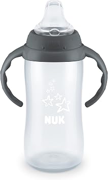 NUK Learner Cup,10 Ounce,Tritan Gray Star BPA Free,Spill Proof Sippy Cup,Pack of 12