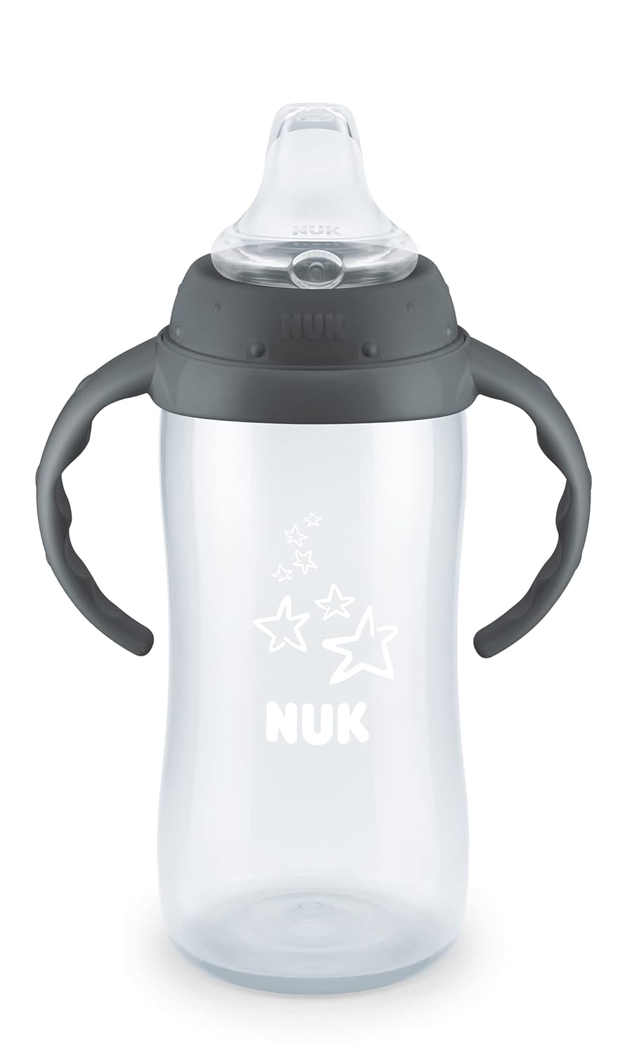 NUK Learner Cup, 10 Ounce, Tritan Gray Star – BPA Free, Spill Proof Sippy Cup