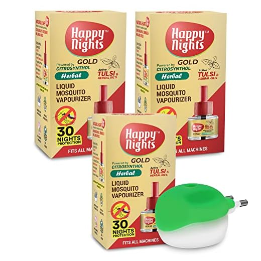 Shadow Securitronics Happy Nights Gold Tulsi and Herbal Oil Based Mosquito Repellent "Vaporizer Machine with All Pack" Air Freshener