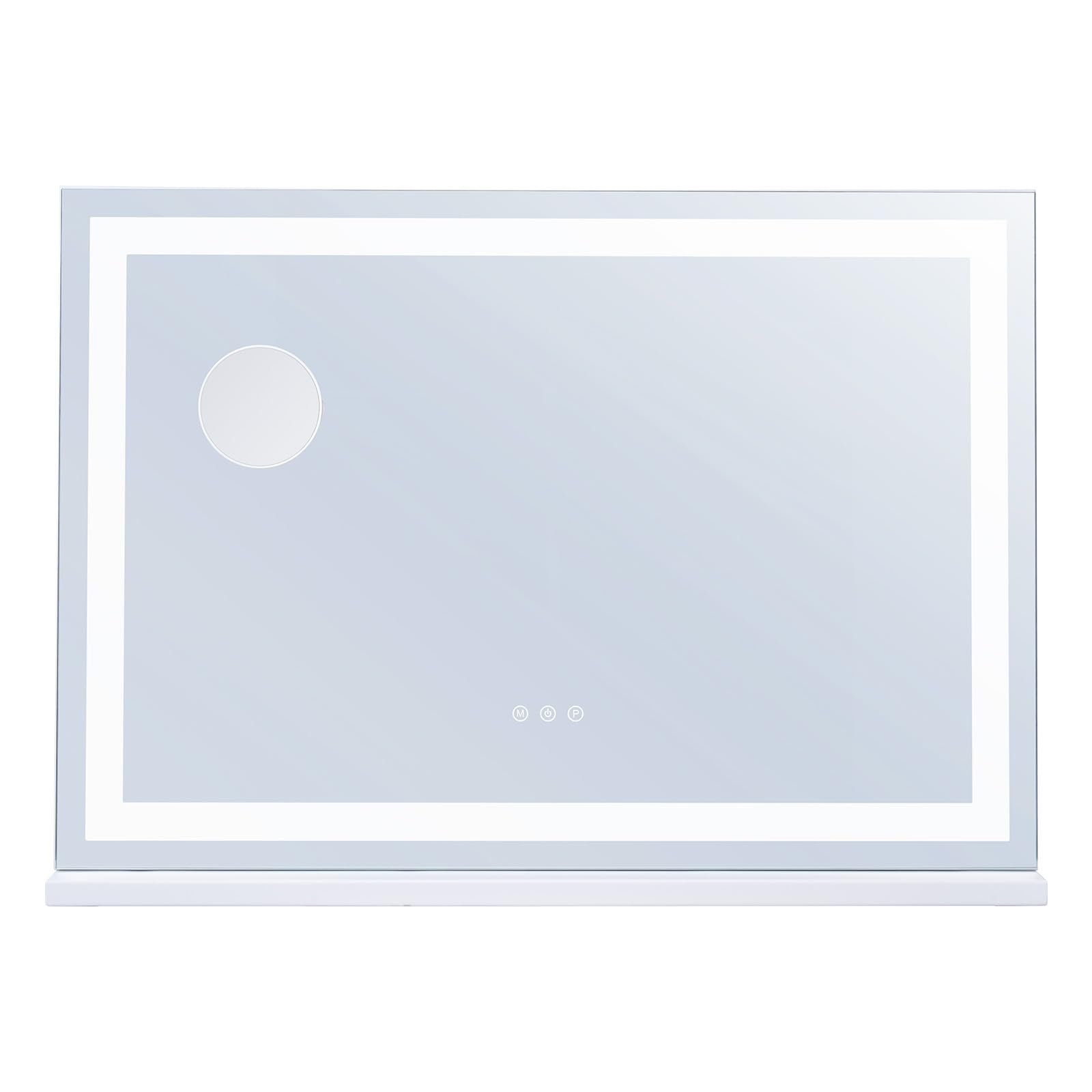 VEVOR Specchio per Trucco con Lampadine LED Porta USB Specchio per Trucco 3 Modalità di Illuminazione a Colori con Specchio Ingranditore 5X Rimovibile Controllo a Tocco Rotazione a 360° 797x547mm