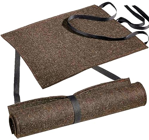 K&S Outdoors Sitzkissen Ansitzkissen Jagd Outdoor Trekking Camping aus Nadelfilz mit Trageriemen, 40 x 50 cm, Braun (Nadelfilz Braun)