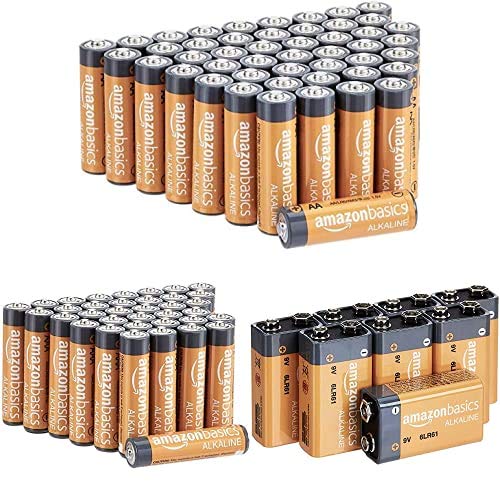 AmazonBasics Alkaline Battery Combo Pack AA 48-Pack AAA 36-Pack 9 Volt 8-Pack May Ship Separately