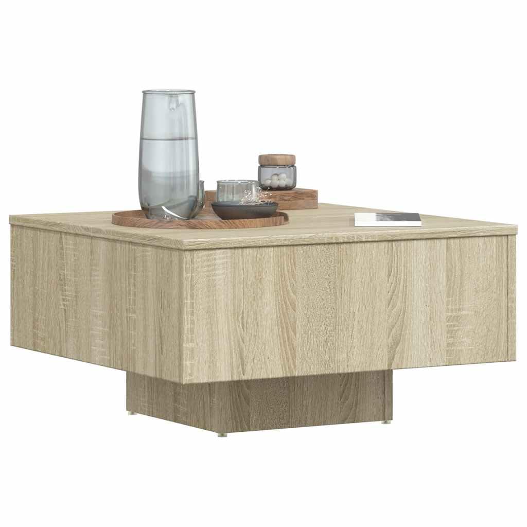 Générique Couchtisch, Eiche Sonoma, 60 x 60 x 31,5 cm | Robuste Oberseite, Pflegeleicht mit feuchtem Tuch abwischbar, stabil und langlebig, für Wohnzimmer