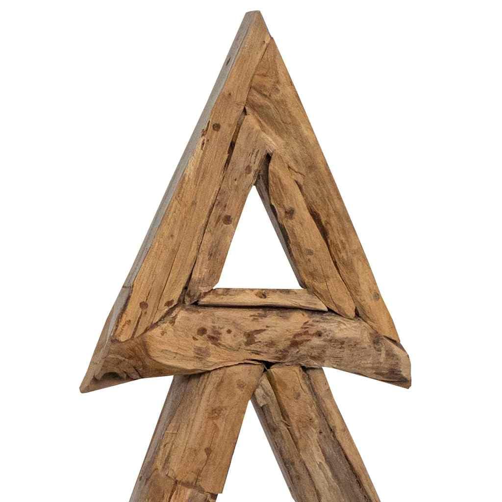 Árbol de Navidad de madera maciza de teca, 90 cm, color marrón
