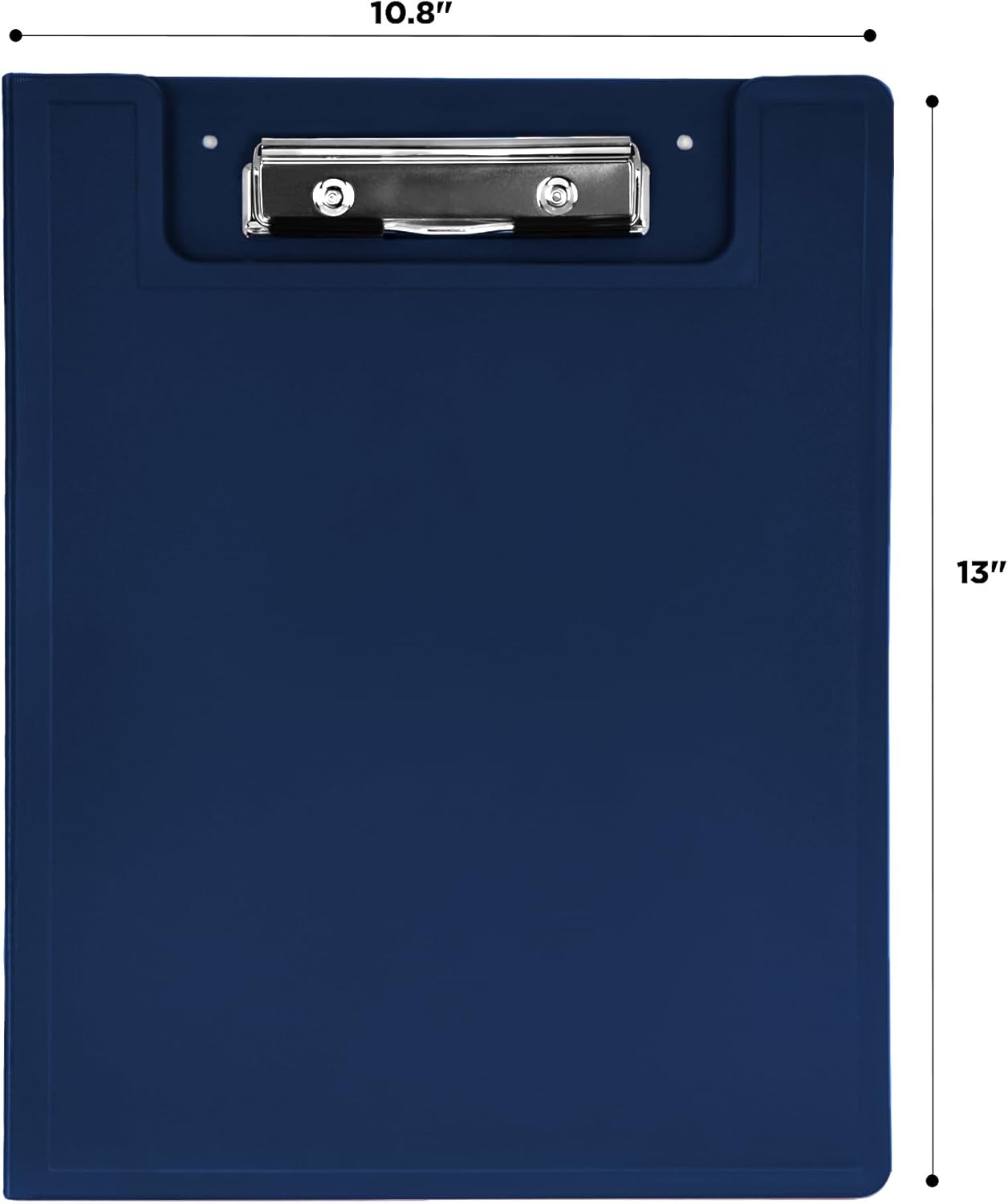 Carstens Heavy Duty Low-Profile Clipboard with Cover – Plastic, Navy Blue