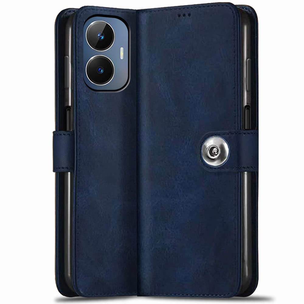 TheGiftKart Flip Cover Back Case for Realme Narzo N55 / Realme C55 | Genuine Leather Finish | Designer Button | Inbuilt Pockets & Stand | Flip Cover for Realme Narzo N55 / Realme C55 (Blue) (B0C2D4FSC2) Amazon Price History, Amazon Price Tracker