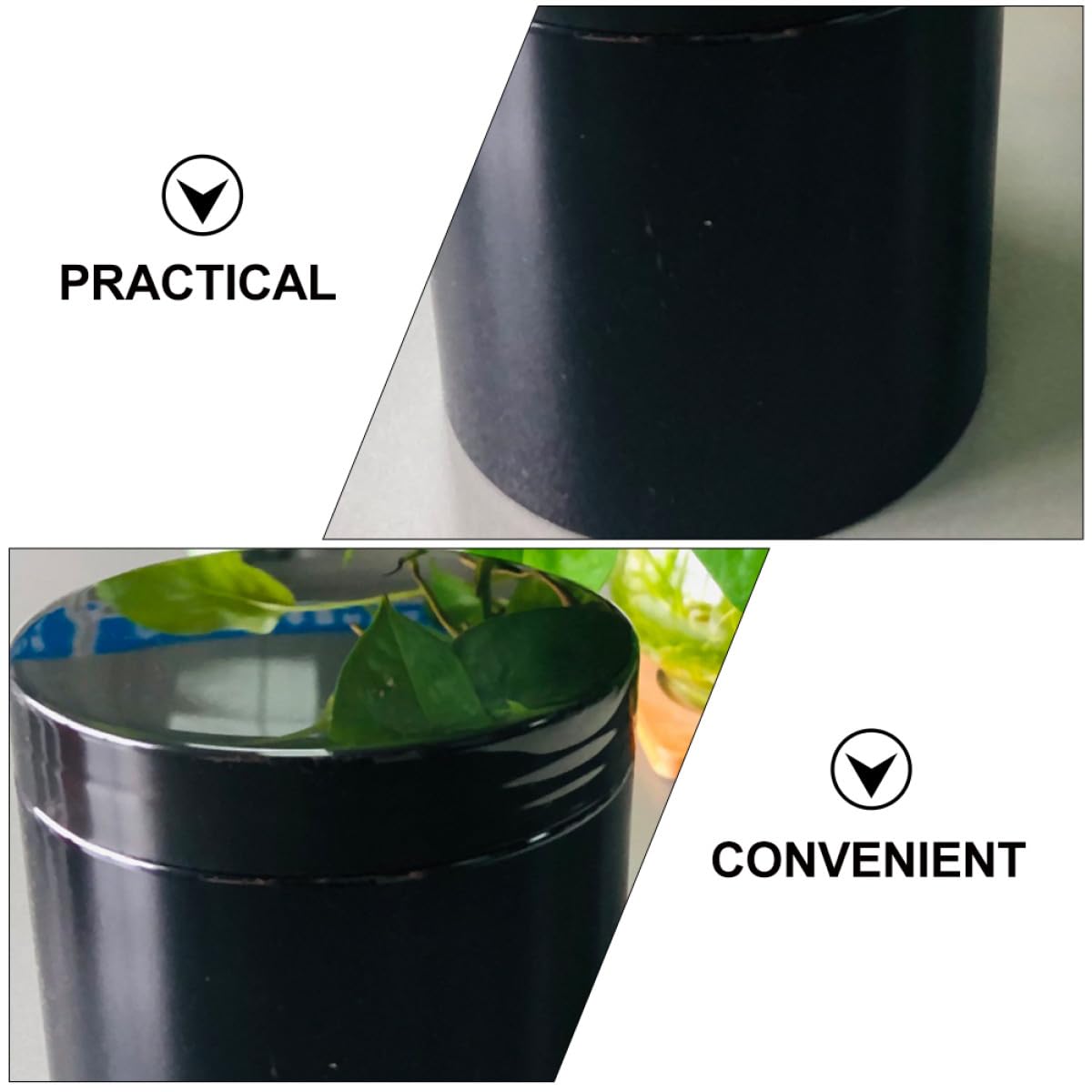 Lot de 12 Pots Cosmétiques Vides en Pet 500ml Noir, Design Pratique et Large Embouchure, Voyage Stockage de Crème Visage