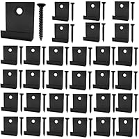 30 Stück WPC Befestigungsclips Anfang/Endklammer, Versteckte Starter Befestigung Board Clip mit Selbstschneidender Schraube Edelstahl DIY Hardware (Schwarz)