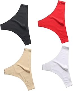 4 Piezas Braguitas Mujer sin Costuras Medias y Transpirables Nylon Cómodo Colores Blanco Rojo Negro Elástico para Diario