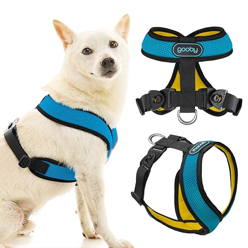 Gooby Comfort X Dual Snap Dog Harness, Choke-Free, Ocean, Small