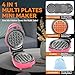Baker's Friend 4 in 1 Mini Waffle Maker with Removable Plates, Set Includes Mini Pancake, Donut, Heart Shape Waffle Makers, Compact Size, Recipe Included, Red