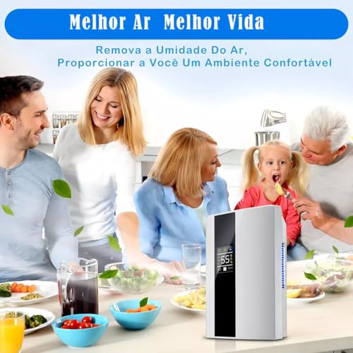 Yesop Desumidificador De Ar Ambiente Eletrico Antimofo 2000ml Portátil E Bivolt 110/220v Operação Co