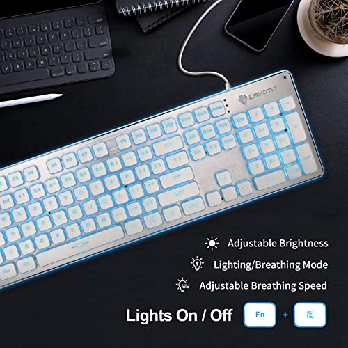 FASHIONMYDAY Membrane Gaming Keyboard All-Metal Panel Keyboard White Blue Light | Computers & Accessories|Accessories & Peripherals|Keyboards, Mice & Input Devices|Keyboards 5 5102MWfXaJL