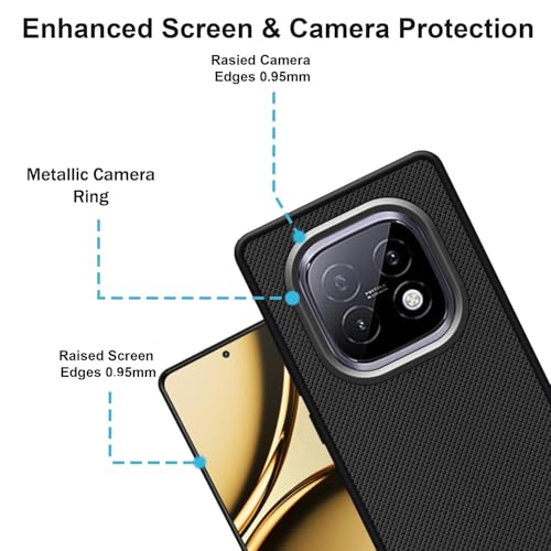Image of Polypropylene Back Cover Case Compatible for Realme NARZO 70 Turbo 5G (Textured Grip Design | Camera Protetion | Slim and Light Weight | Soft Touch and Feel | Black) (NARZO 70 Turbo 5G)