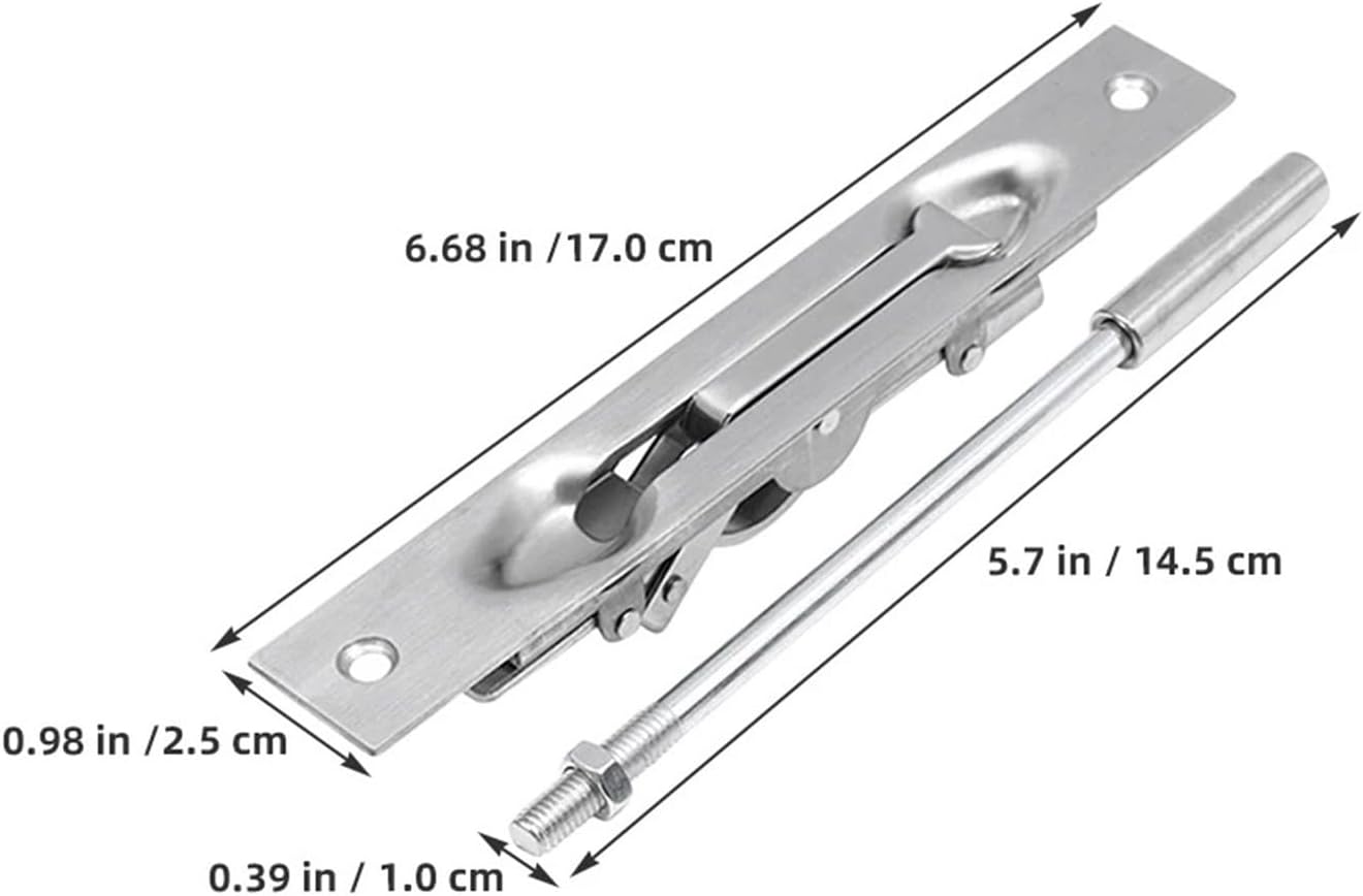 Flush Bolt for Double Door 2Sets Interior Door Latch Locks Stainless Steel Slide Bolt Security Flush Mount for Double Dummy Barn Sliding Doors