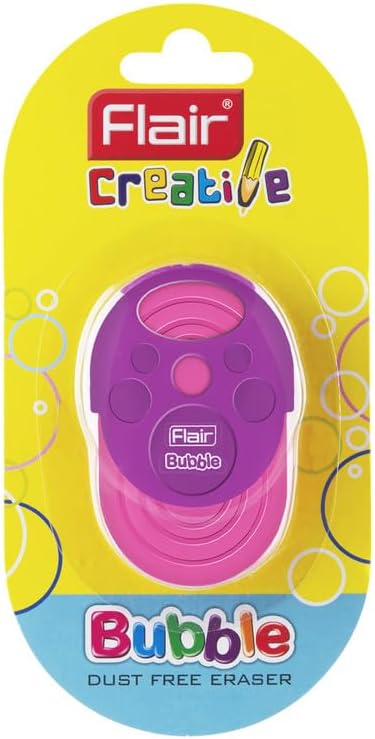 Flair Neon Cube Erasers 20-Pack - Dust Free Erasing, Phthalate & Latex Free, Multicolor