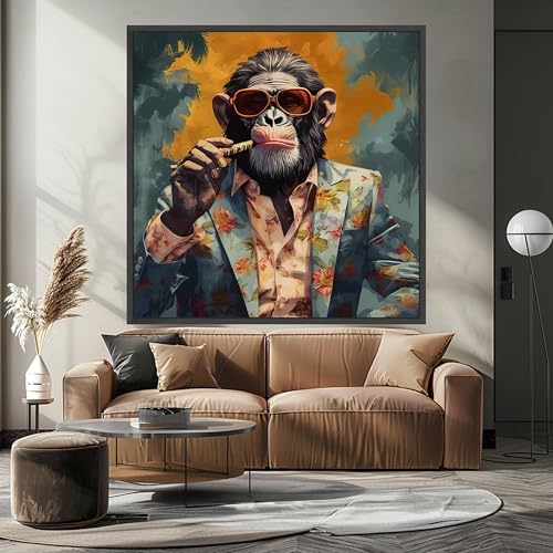 Tableau sur toile chimpanzé pour dynamiser la décoration de votre salon