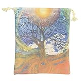 MGICHOOM Tarot-Karte Samtbeutel,13x18cm Tarotkartenhalter Tasche - Roman Tree Printed Pattern Drawstring Schmuckbeutel für Tarot-Würfel, Orakel-Decks, Brettspiel-Party-Gefälligkeiten