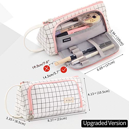 EASTHILL-Large-Capacity-Colored-Canvas-Storage-Pouch-Marker-Pen-Pencil-Case-Simple-Stationery-Bag-Holder-For-Middle-High-School-Office-College-Student-Girl-Women-Adult-Teen-Gift-White-Plaid EASTHILL-Large-Capacity-Colored-Canvas-Storage-Pouch-Marker-Pen-Pencil-Case-Simple-Stationery-Bag-Holder-For-Middle-High-School-Office-College-Student-Girl-Women-Adult-Teen-Gift-White-Plaid