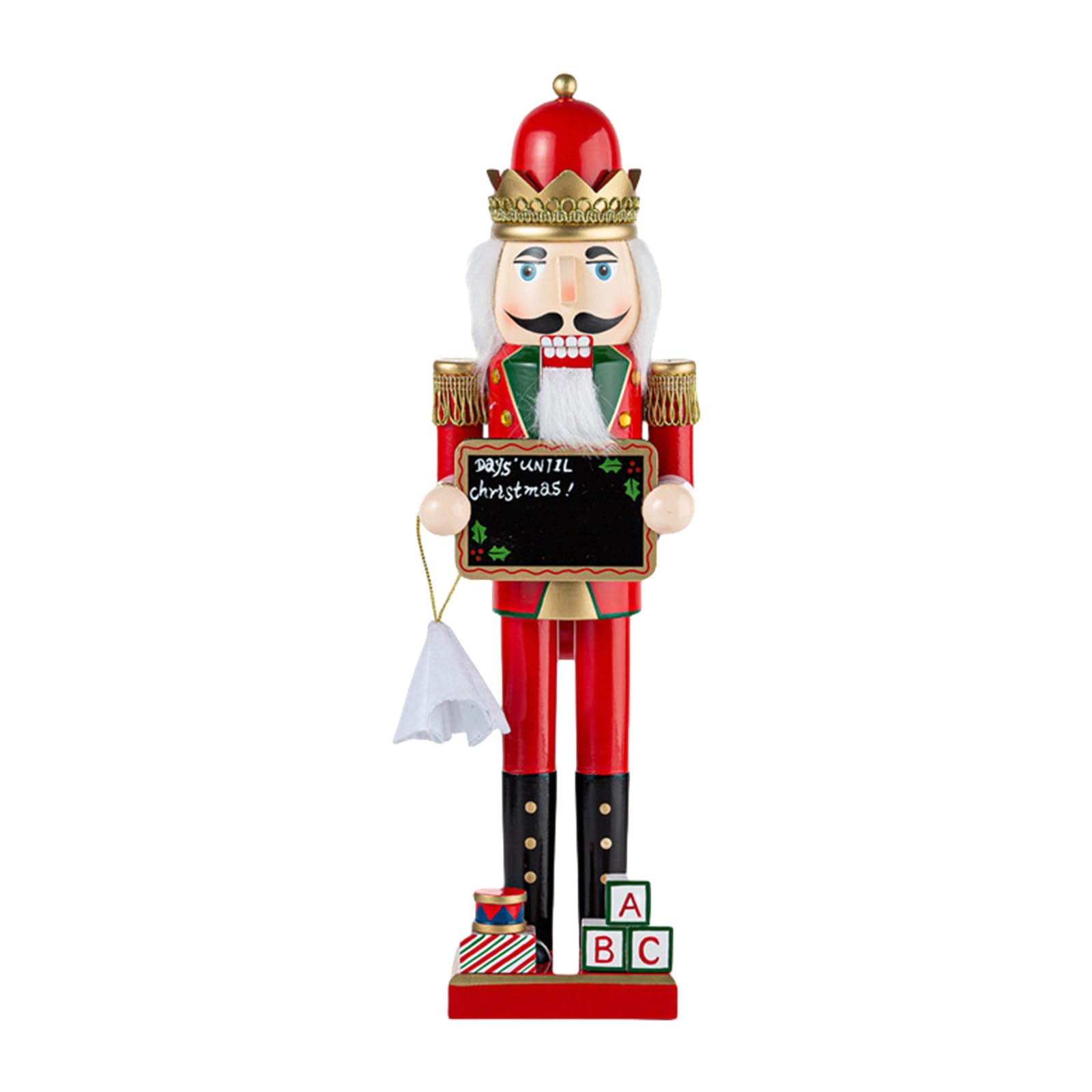 Kalttoy Multicolor 38Cm Wood Nutcrackers Figurine Desktop Ornament With Intricate Craftsmanships Home Decoration Seasonal Tabletop Decoration