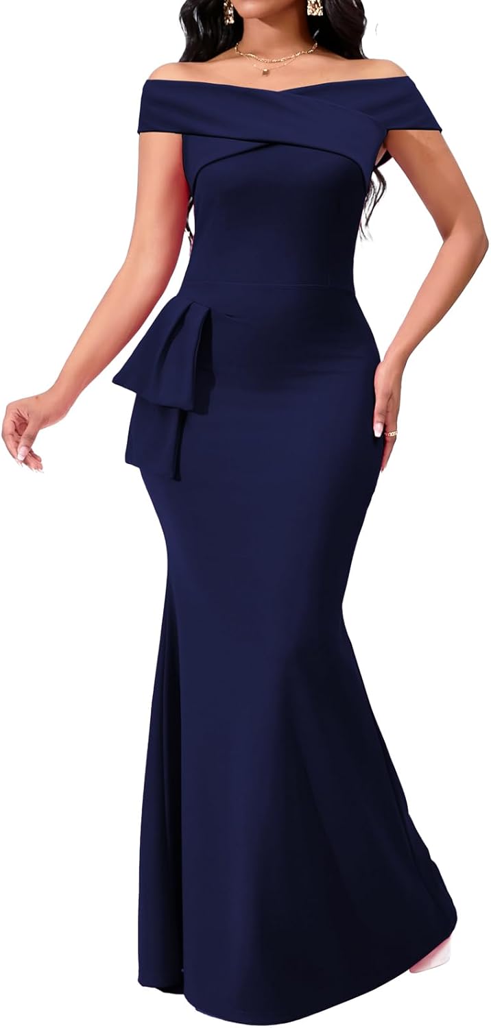 VisiChenup Elegant Formal Dresses for Women Sexy Cocktail Wedding Guest Evening Party Long Maxi Dress