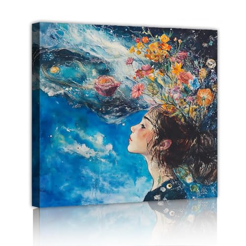 Fleurs colorées affiche style aquarelle TOANGWALL pour décoration salon et chambre