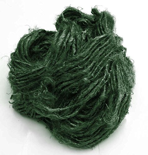 100G/ 1 Skein Recycled Banana Silk Yarn Hand-Spun Soft Yarns - Medium Green #TOP2
