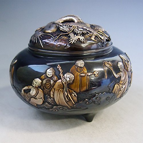 十六羅漢香炉　青鳳? 十六羅漢香炉 青鳳? 香炉/香器『高岡銅器【十六羅漢香炉/雲龍