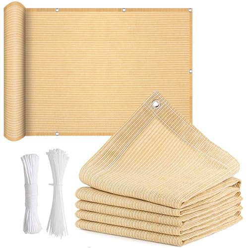 Toile d'ombrage extérieure rectangulaire beige 4x8m résistante au vent