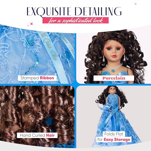 Muñeca Quinceañera Última con Vestido Sombrilla 18" miniatura 5