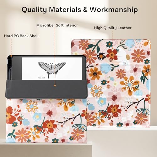 Image of CoBak Stand Case for Kindle Scribe - Premium Folio Leather Cover with Pen Holder, Auto Sleep /Wake - Compatible with 10.2 Inch Kindle Scribe (2022 /2024 Release)