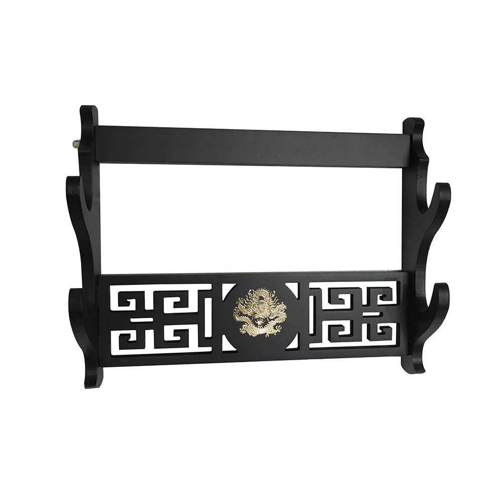 RybdaFDc Sword Holder Stand Rack Wall Mounted Display Samurai Katana Wakizashi Knife Scabbard Dragon Pattern black1-4 Tiers(2Tier)