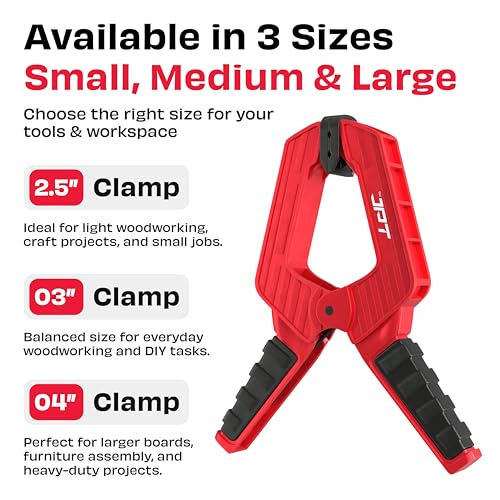 Image of JPT Ultra Heavy Duty 6.5 inch Wood Spring Clamp - 150N Strong Grip with Bold Steel Spring | 2.5 inch Clamping Capacity | High-Strength ABS for Carpentry, DIY & Workshop Use