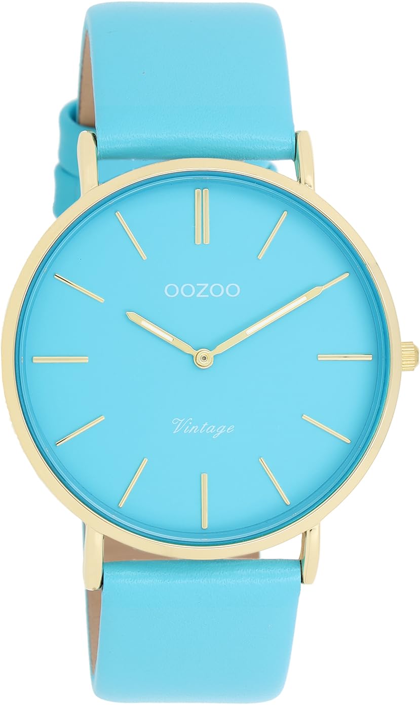 Oozoo Vintage Damen Uhr - Armbanduhr Damen mit 20mm Lederarmband - Analog Damenuhr in rund