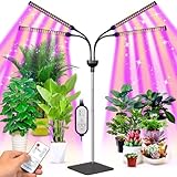 Grow Lights for Indoor Plants, 252 LEDs 4 in 1 Full Spectrum Plant Lights for Indoor Growing with Adjustable Brightness On/Off Switch and Timer, Plant Grow Light liftable Height for Plant Growth